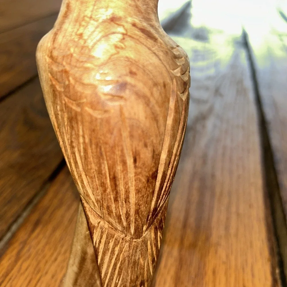 VTG‎ Hand Carved Wooden Parrot On Pillar Mikafi 9
